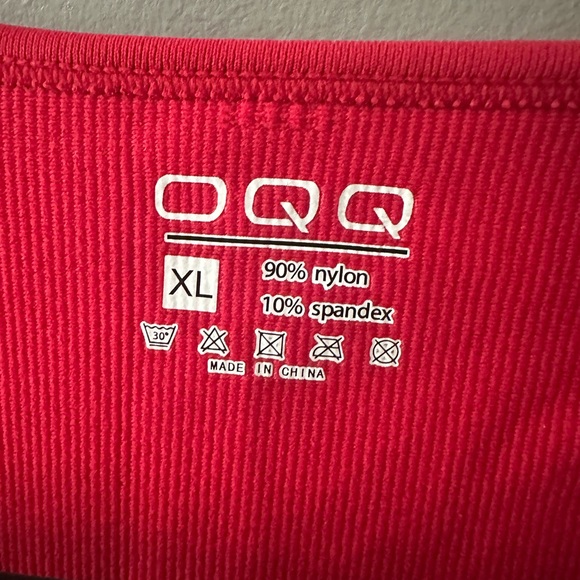 OQQ Ribbed Long Sleeve Square Neck Red dress‎ Size XL NWOT - Picture 2 of 6